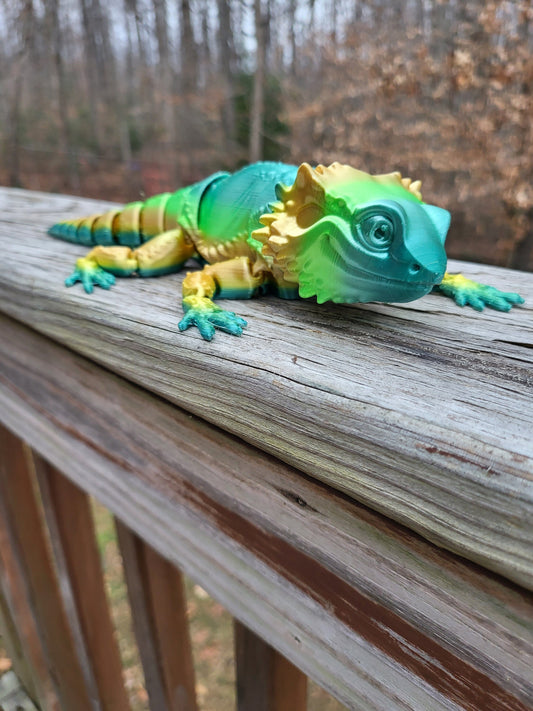 Flexible Bearded Dragon 3D Printed Articulated Desktop Pet - Excellent Fidget Toy, Sensory Toy, or ADHD! Beardie!!!